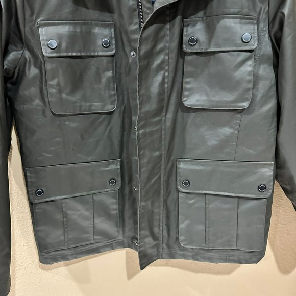 Samuel Windsor Jacket Men's XL Olive Button Parka Utility Coat Flannel Lining - Picture 3 of 13